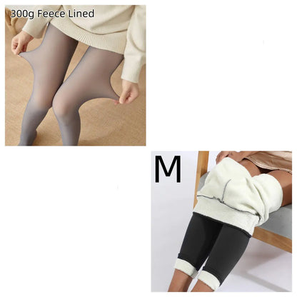 Thickened Fleece-lined Sheer Transparent Pantyhose