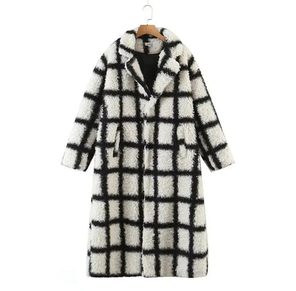 Fashionable Plaid Oversized Coat for Women (Autumn/Winter)