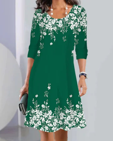 7Eaby Plus Size Stretchy Cashew Flower Dress