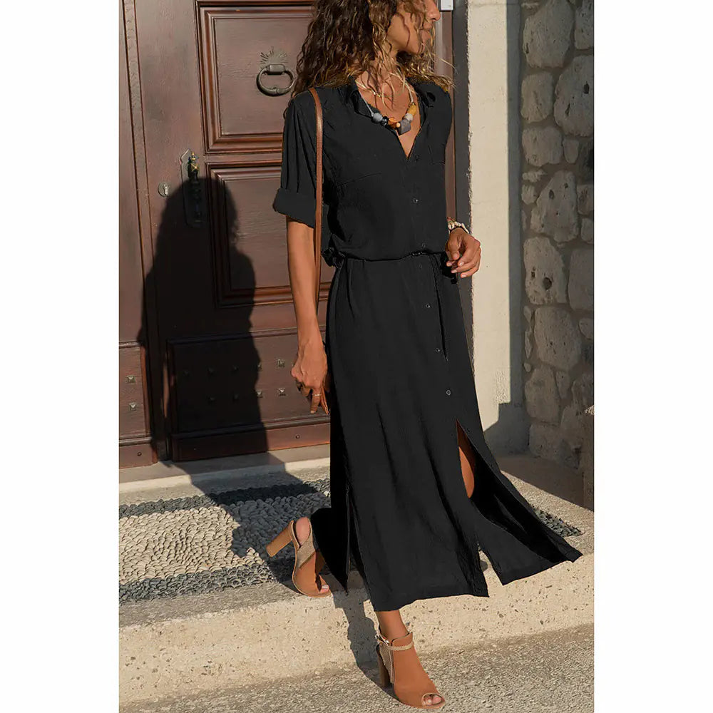 Long Shirt Dress with Flowy Design