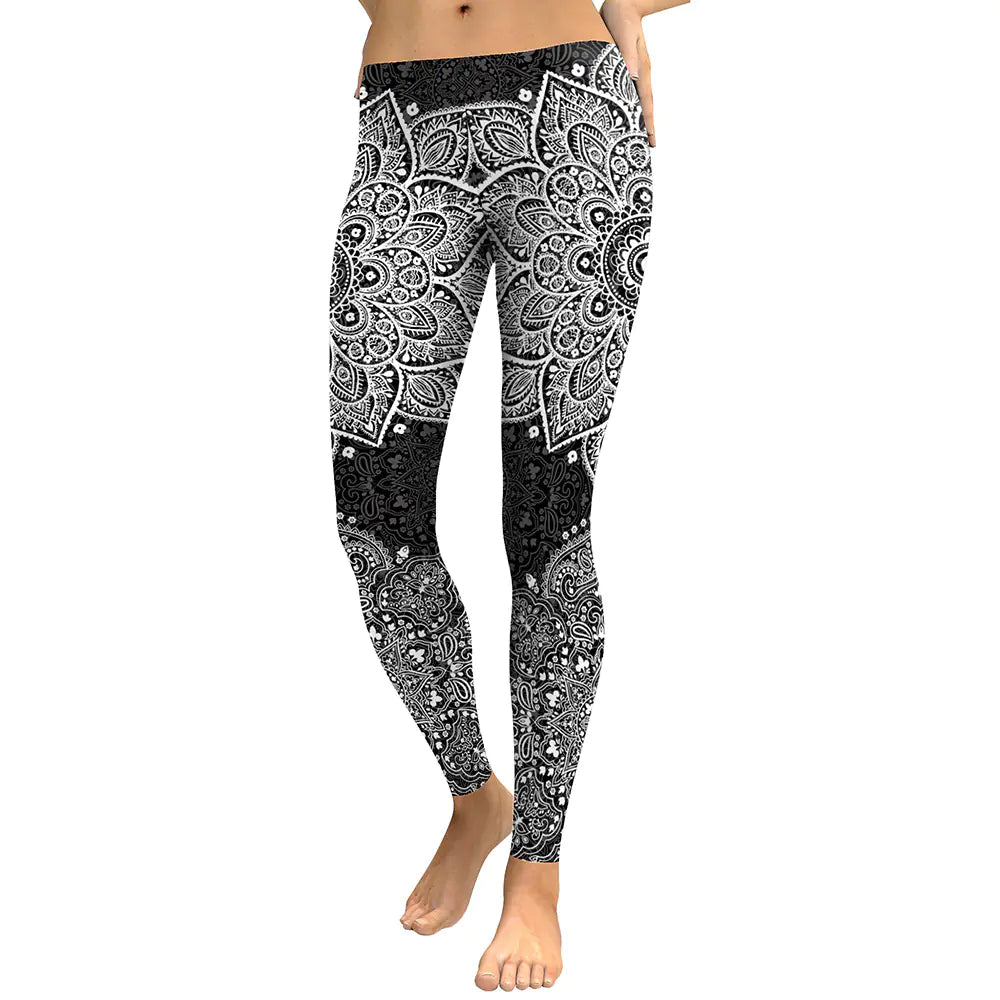 Glossy 3D Digital Print Polyester Leggings