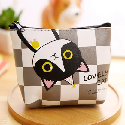 Cute Cartoon Cat PU Coin Purse and Key Storage Bag