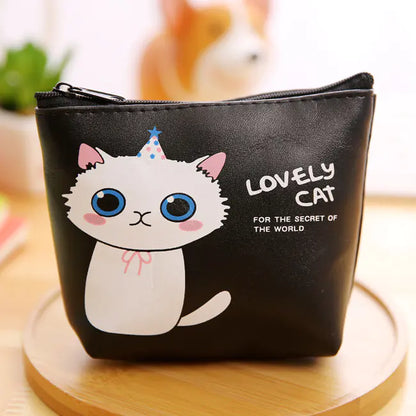 Cute Cartoon Cat PU Coin Purse and Key Storage Bag