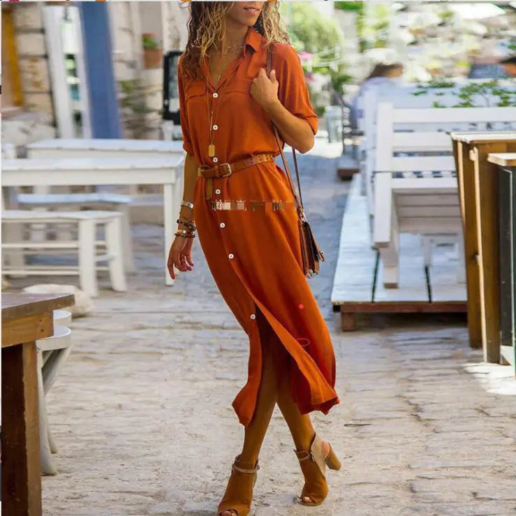 Long Shirt Dress with Flowy Design