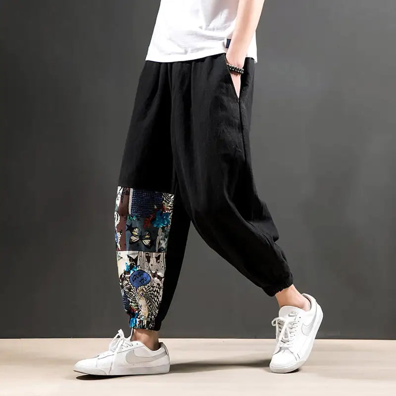 Cotton Linen Men's Casual Loose Harem Pants
