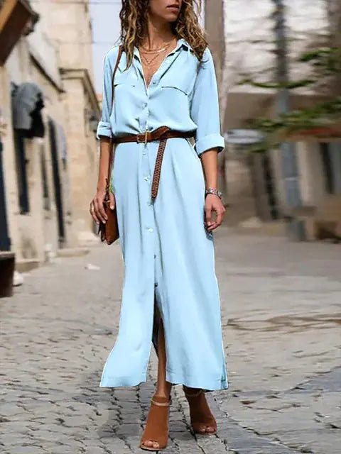 Long Shirt Dress with Flowy Design