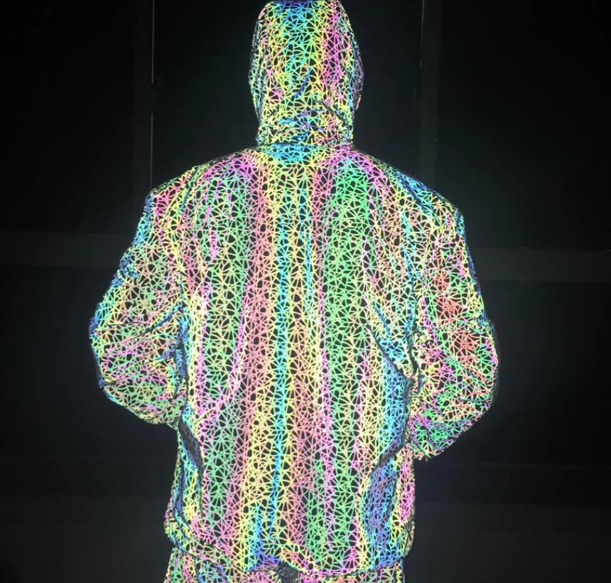 Colorful Reflective Jacket for Streetwear and Casual Use