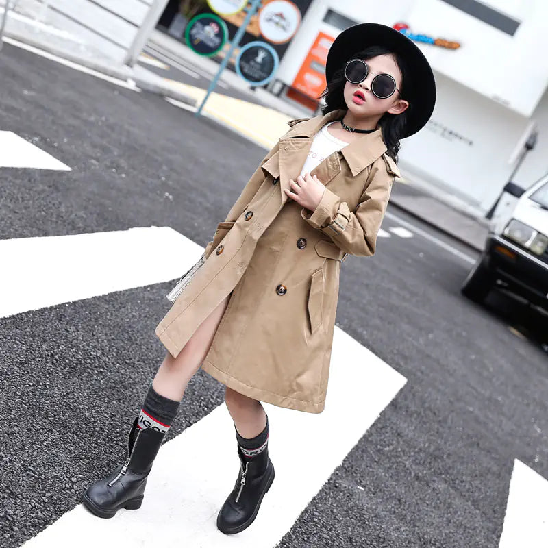 Girls' Pure Color Windbreaker for Children