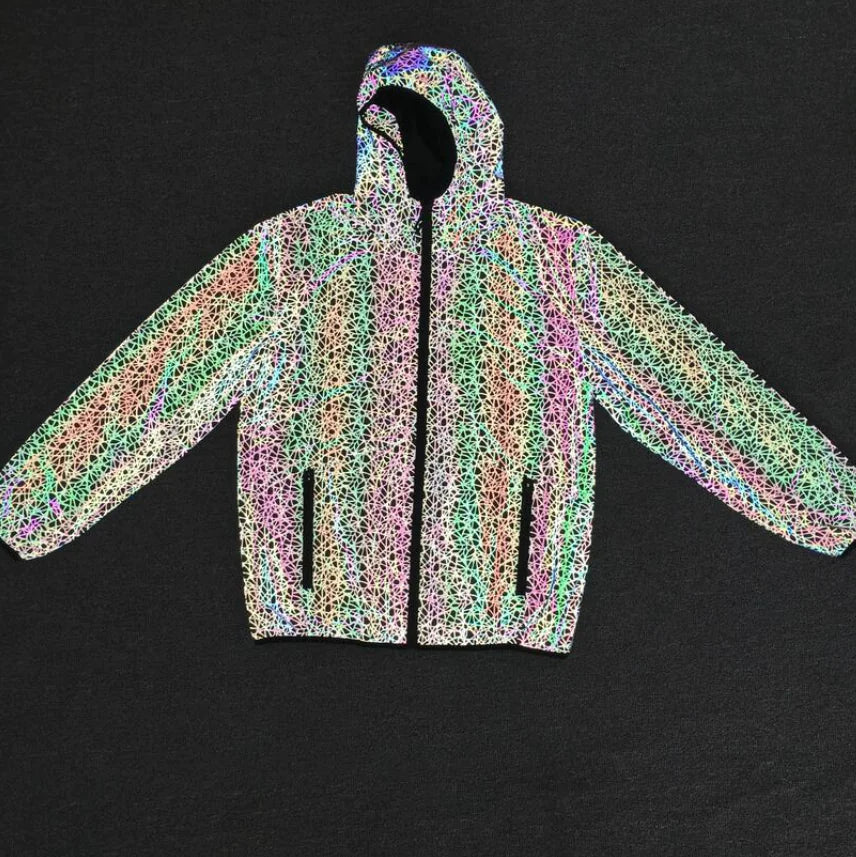 Colorful Reflective Jacket for Streetwear and Casual Use