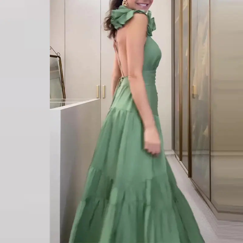 2023 Autumn New Elegant Solid Color Beach Maxi Dress