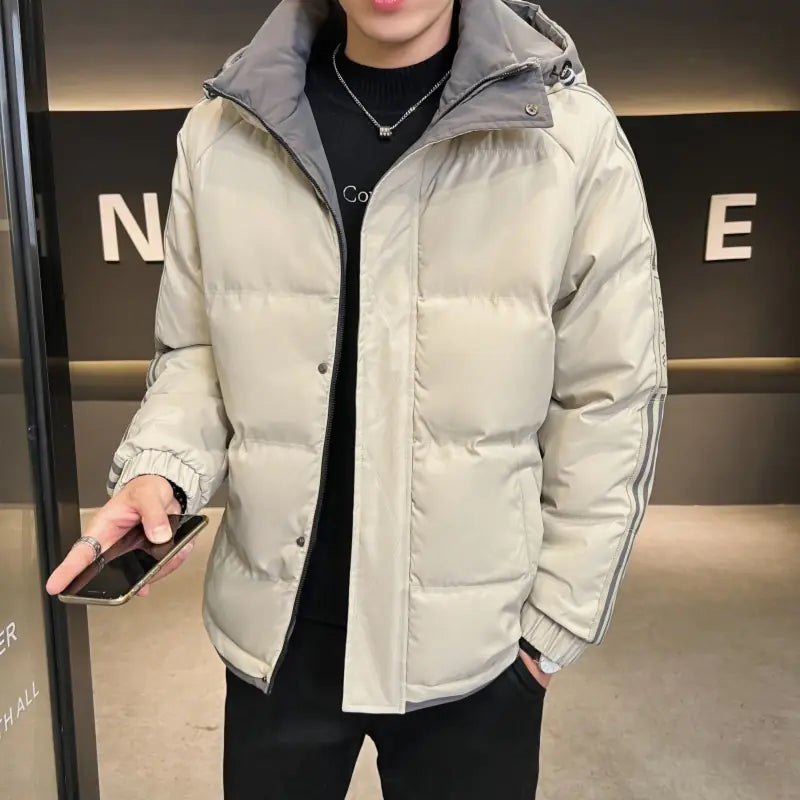 Men's Thickened Hooded Cotton-padded Casual Jacket