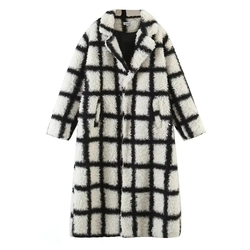 Fashionable Plaid Oversized Coat for Women (Autumn/Winter)