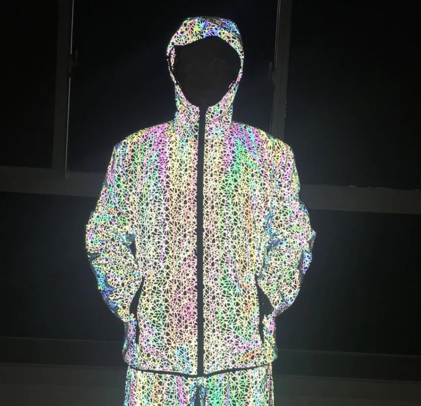 Colorful Reflective Jacket for Streetwear and Casual Use
