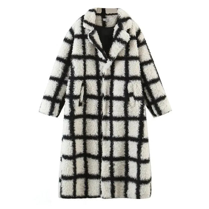 Fashionable Plaid Oversized Coat for Women (Autumn/Winter)