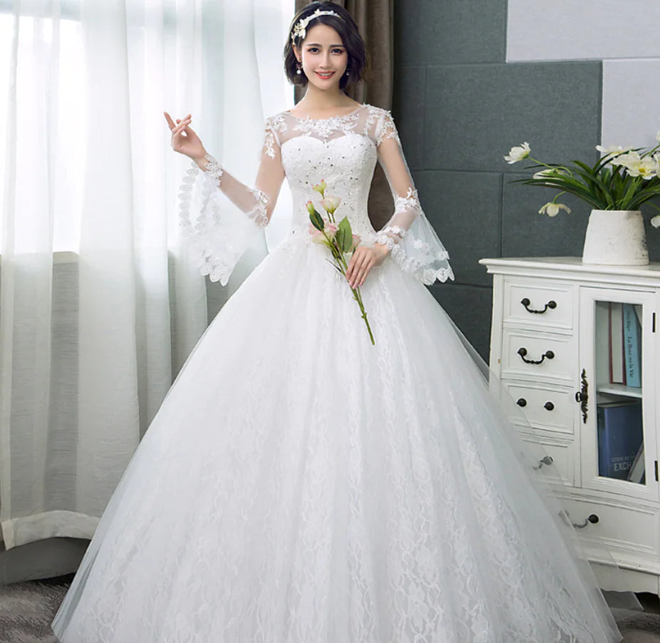 2018 Princess Dream Wedding Dress with Long Sleeves
