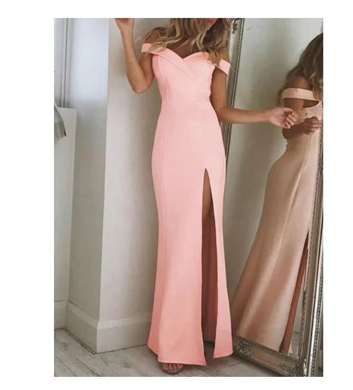 Strapless Split Maxi Dress