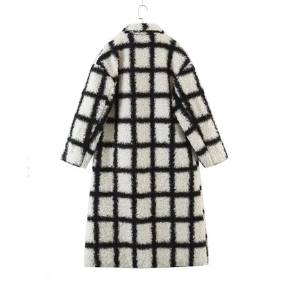 Fashionable Plaid Oversized Coat for Women (Autumn/Winter)