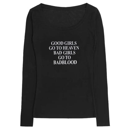 V-Neck Long Sleeve Angel Wings Hollow T-Shirt