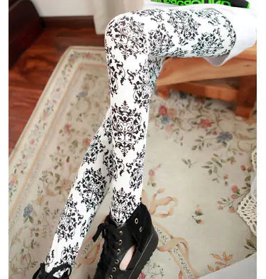 Blue and White Porcelain Milk Silk Ankle-Length Leggings