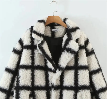 Fashionable Plaid Oversized Coat for Women (Autumn/Winter)
