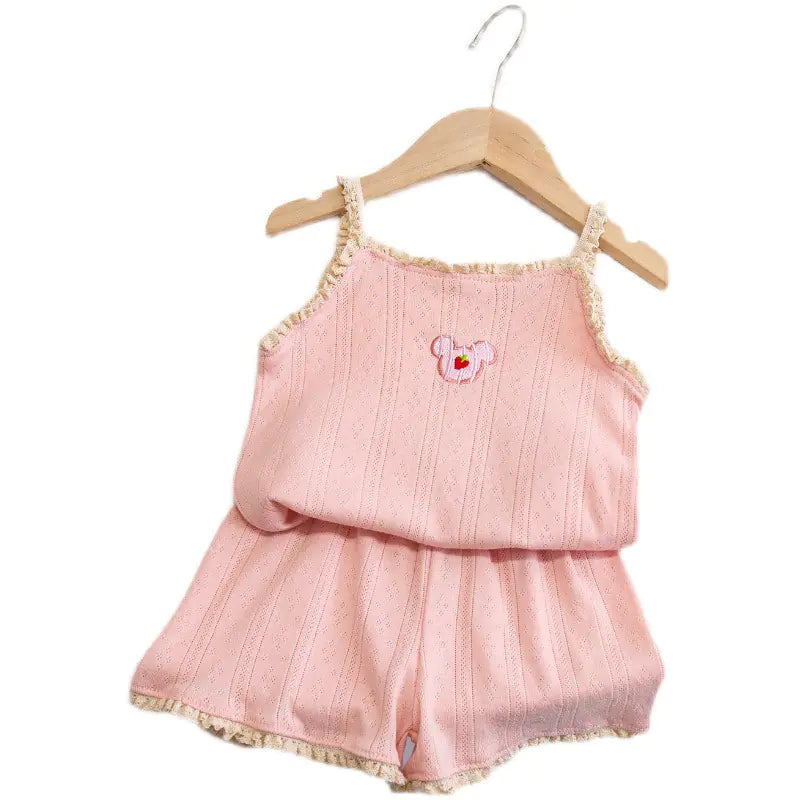 Summer Cotton Straps PJ Set for Girls