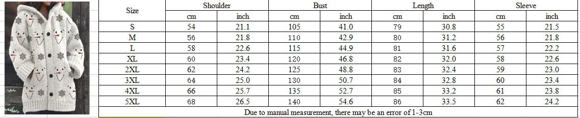 3D Printed Hooded Autumn-Winter Cardigan Sweater