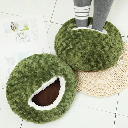 Cozy Seaweed Green Plush Foot Warmers for Big Shoes